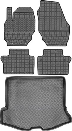 OEM Juego De Alfombrillas De Goma Para Coche Y Alfombrilla Para Maletero Para Volvo V60 I Kombi (2011-2018)