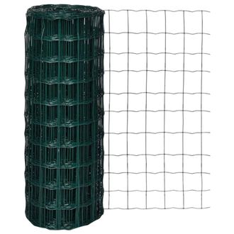 vidaXL Euro Fence Steel 32.8ft x 3.3ft Green, 140573