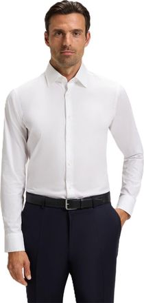 HUGO BOSS Mens Joe Collared Neck Point Collar Long Sleeve Shirt in White - Size 17.75 inch