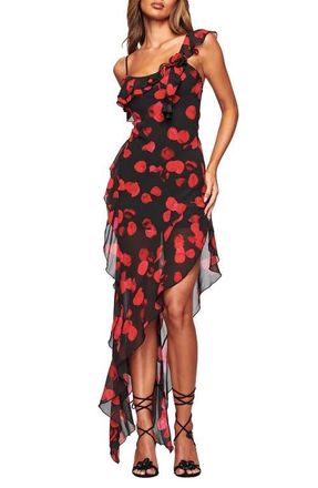 I.AM.GIA Julietta Floral Ruffle Maxi Dress in Black Pretty Petal at Nordstrom, Size Xx-Small