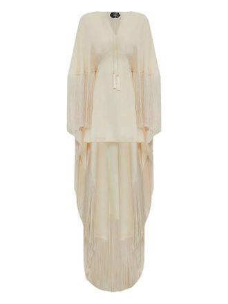 Taller Marmo 1970 mini-jurk met franje afwerking - Beige