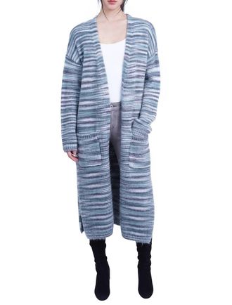 Love Token Pam Open Front Cardigan In Grey