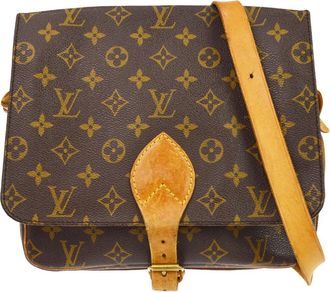 Louis Vuitton Cartouchiere Monogram Canvas Brown Canvas Handbag (Pre-Owned)