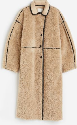 H&M Mantel aus Teddyfleece - Beige