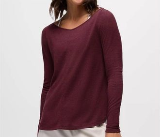 Prana New Moon Long Sleeve Top In Deep Vino