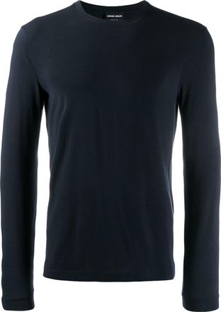 Giorgio Armani Long-Sleeve Viscose-Blend T-Shirt with Minimalist Design