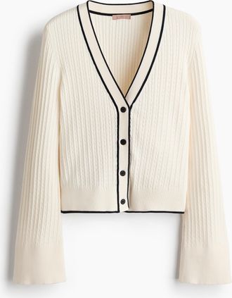 H&M Cardigan in Zopfstrick - White