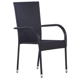 Berkfield Home Durable 3 Piece Garden Dining Set Black