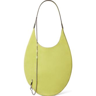 Tory Burch Pierced Suede Shoulder Bag in Citrus Green at Nordstrom