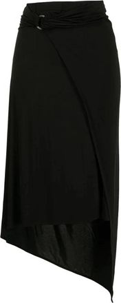 Paco Rabanne Elegante Zwarte Viscose Elastane Rok - Dames - Midirokken - Zwart - XS - Rokken