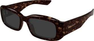 Saint Laurent SL 809 Rechthoekige Zonnebril - unisex - Zonnebrillen - Bruin - 55 MM - Nylon - Accessoires
