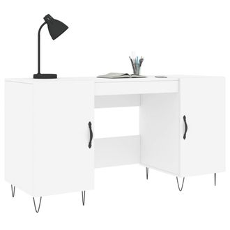 Berkfield Home Elegant Desk White 140x50x75 cm Engineered Wood | Size: 140 x 50 x 75 cm