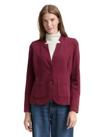 Tom Tailor Sweatblazer TOM TAILOR Ottoman, Damen, Gr. XXXL(46), gr&uuml;n (bordeaux rot), Jersey, Obermaterial: 54% Baumwolle, 43% Polyester, 3% Elasthan, unifarben, 