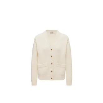 Moncler Wool & Cashmere V-neck Cardigan White Size L