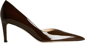 Kiton Chocoladebruine Lakleren Pumps - Dames - Pumps - Bruin - 40 EU - Schoenen