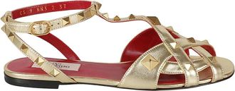 Valentino Garavani Studdy Sandaal - Dames - Sandalen - Beige - 37 EU - Leer - Schoenen
