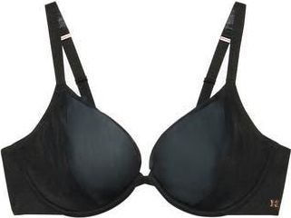 Savage x Fenty Savage Not Sorry Low Plunge Unlined Glissenette Bra in Black Caviar at Nordstrom Rack, Size 42D
