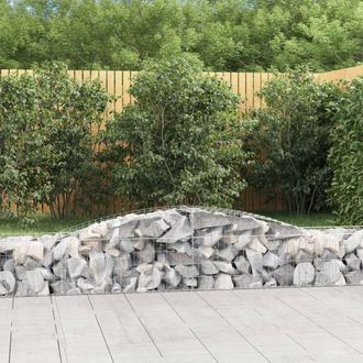 Berkfield Home Arched Gabion Baskets 10 pcs 400x50x40/60 cm Galvanised Iron in Silver