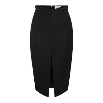 Elisabetta Franchi Rok van gabardine met juweel-bitjes - Dames - Rokken - Zwart - Maat: XS Gabardine