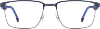 Carrera 55mm Rectangular Optical Glasses in Ruthenium Blue at Nordstrom