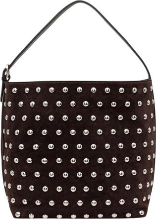Liviana Conti Studded Suede Shoulder Bag - Dames - Shoppers - Bruin - ONE Size - Katoen - Tassen