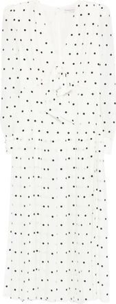 Alessandra Rich Polka-Dot Midi Dress - Womens - Silk/Polyester/Polyamide
