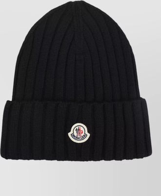 Moncler virgin wool ribbed beanie