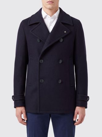 Tagliatore Double-Breasted Wool-Blend Pea Coat with Adjustable Cuff Straps