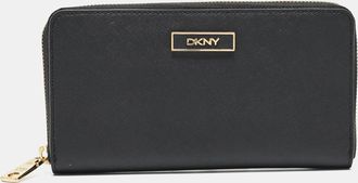DKNY Dkny Black Leather Bryant Park Zip Around Continental Wallet