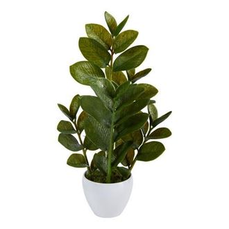 Nearly Natural 22-in Zamioculcas Artificial Plant in White Planter in Green at Nordstrom