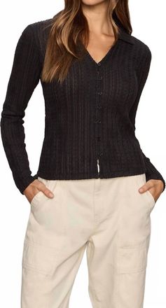 Sanctuary Textured Button Down In Black