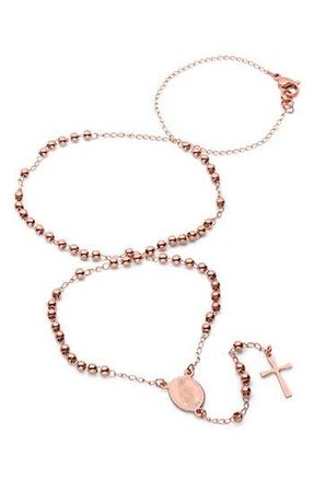 HMY Jewelry Rosary Necklace in Rose at Nordstrom Rack