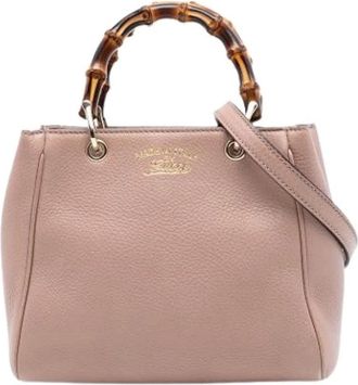 Gucci Pre-owned Handbags, female, Pink, Size: ONE SIZE Pre-owned Bamboo Shopper Satchel