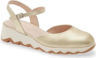 Wonders Ankle Strap Platform Ballet Pump in Max Platino at Nordstrom, Size 9.5-10Us