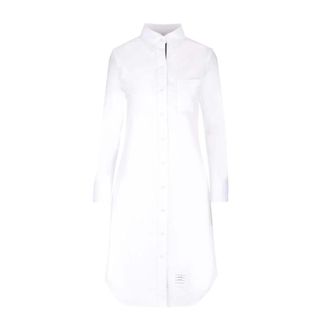 Thom Browne Poplin Long Dress Shirt - female - Thom Browne - Shirt Dresses - White - XS - Dresses