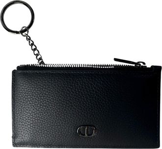 Dior Black Leather Coin Purse/Coin Case (Pre-Owned)
