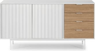 Teulat Design Sideboard Sierra, Weiss/Eiche 160 x 80 cm
