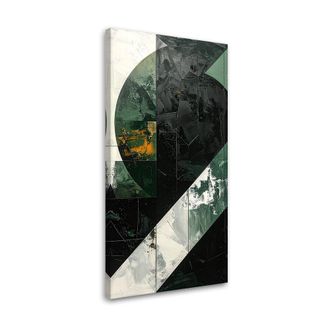 Feeby Cuadro En Lienzo, Abstracci&oacute;n Formas Verde Gris, 60x120