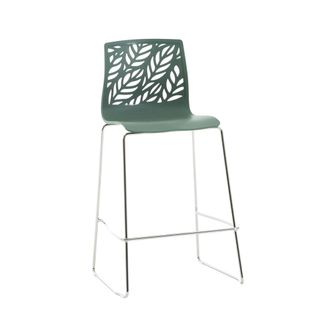 Siediti Fuori e Dentro Taburete de cocina de resina con fibra de vidrio salvia