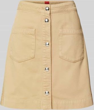 HUGO BOSS Jeansrock mit aufgesetzten Taschen Modell Rikusa in Sand, Gr&ouml;&szlig;e 36