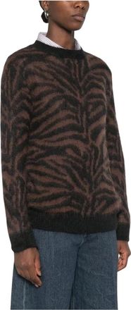P.A.R.O.S.H. Jersey de punto con estampado de cebra y tacto afelpado - Knitwear - Mujer - Multicolor - XS