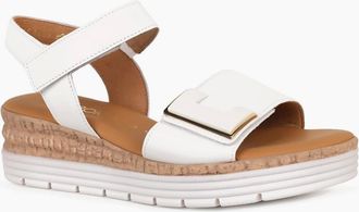 Gabor Womens Shout Womens Wedge Heel Sandals - White - Size: 2.5