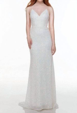 Alyce Paris Strappy Back Sequin Prom Gown In Magic Opal