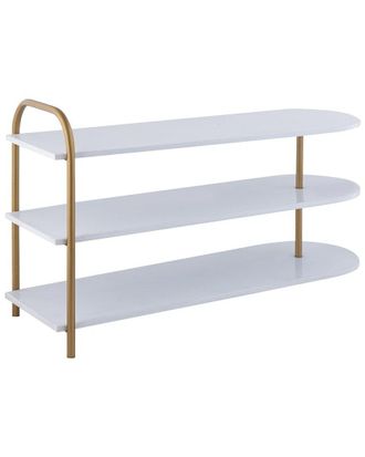 Happimess Modern 24In 9-Pair 3-Tier Curved Decker Shoe Rack