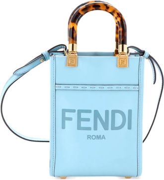 Fendi Sunshine Shopper Tote Leather Mini crossbody bag - Blauw