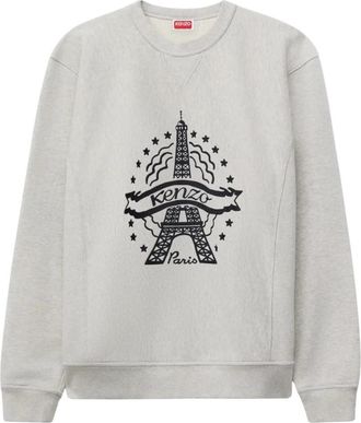 Kenzo Eiffel Tower Design Sweatshirt - Heren - Sweatshirts - Grijs - S - Katoen - Hoodies & sweatvesten