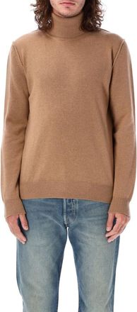 Maison Margiela Brown High-neck Cashmere Sweater