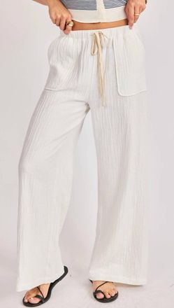 Sadie & Sage Lilah Wide Leg Pants In White
