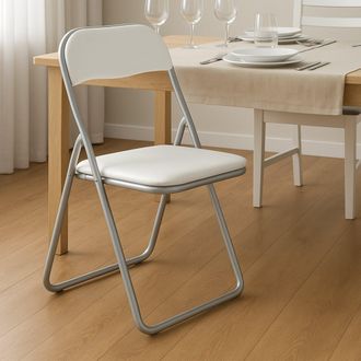 Dmora Silla Plegable, Color Blanco, Medidas 43 X 47 X 78 Cm, Con Embalaje Reforzado - Dmora