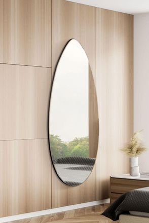 MirrorOutlet The Tear Drop - Frameless Glass Wall Mirror 63 X 24 (160CM X 60CM) in Silver | Size: 1 Pack